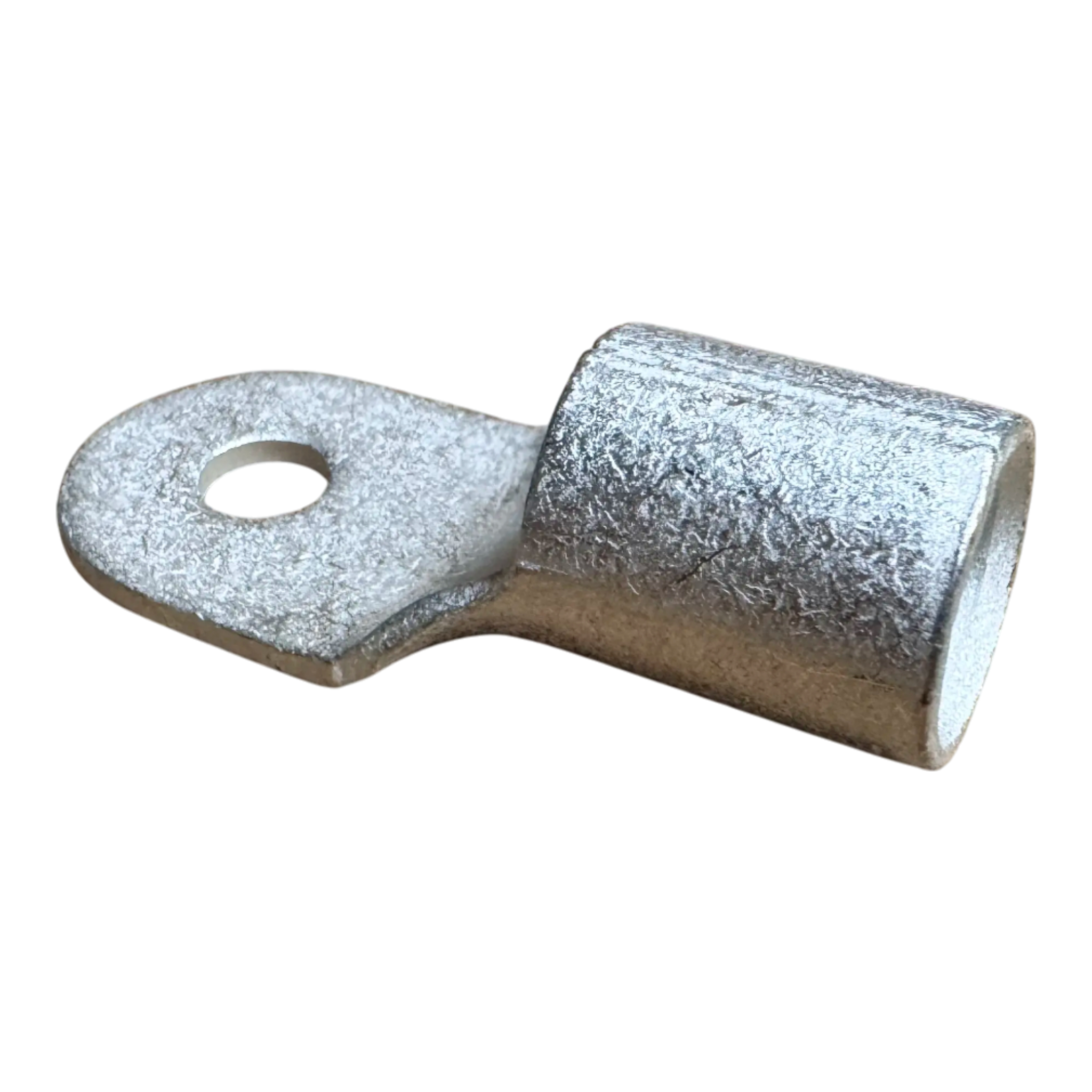 The PIERCE Winch Cable Eyelet for PS9000 and PS12000 Recovery Winches features a metallic design with a cylindrical barrel and flat, holed end for secure connections in winch cable setups.