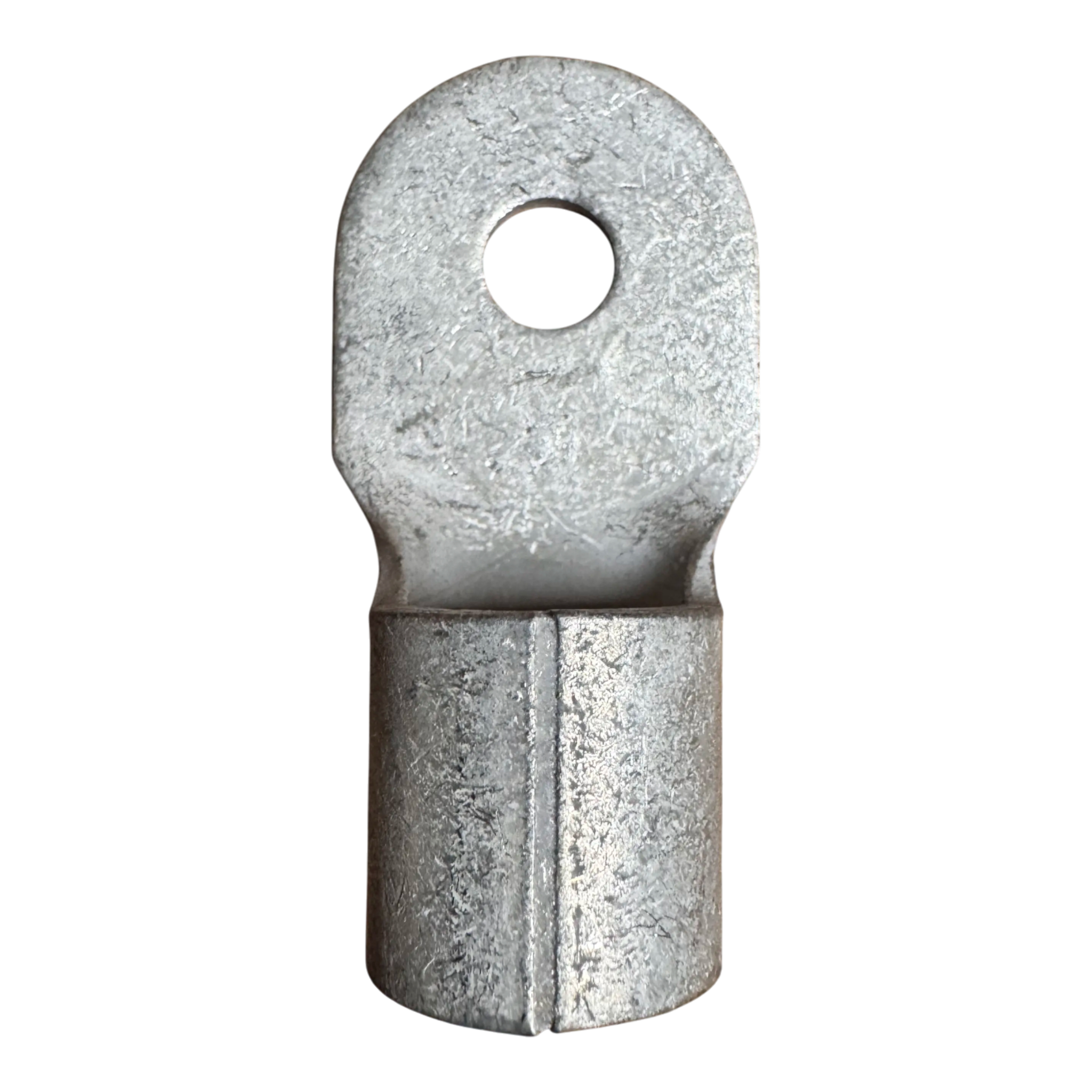 Close-up of the PIERCE Winch Cable Eyelet for PS20000 Recovery Winches, a metallic terminal connector with a round hole and cylindrical base, commonly used as a replacement part.