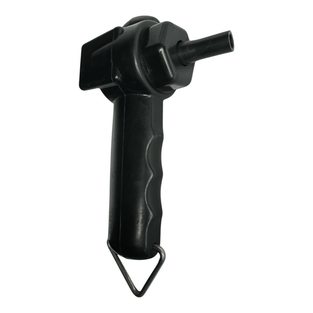 PIERCE Universal Toggle Switch Remote - No Cord by PIERCE: a black plastic air pump handle with nozzle and metal loop at the base, resembling a replacement pendant, shown isolated on white background.