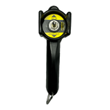 The PIERCE Universal Toggle Switch Remote - No Cord by PIERCE, shown top-down against a white background, has a black and yellow gauge with a hooked end, evoking the look of a replacement pendant for toggle switch remotes.