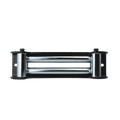 A PIERCE PSHV Winch Series Roller Fairlead in black and silver is shown from the front against a white background.