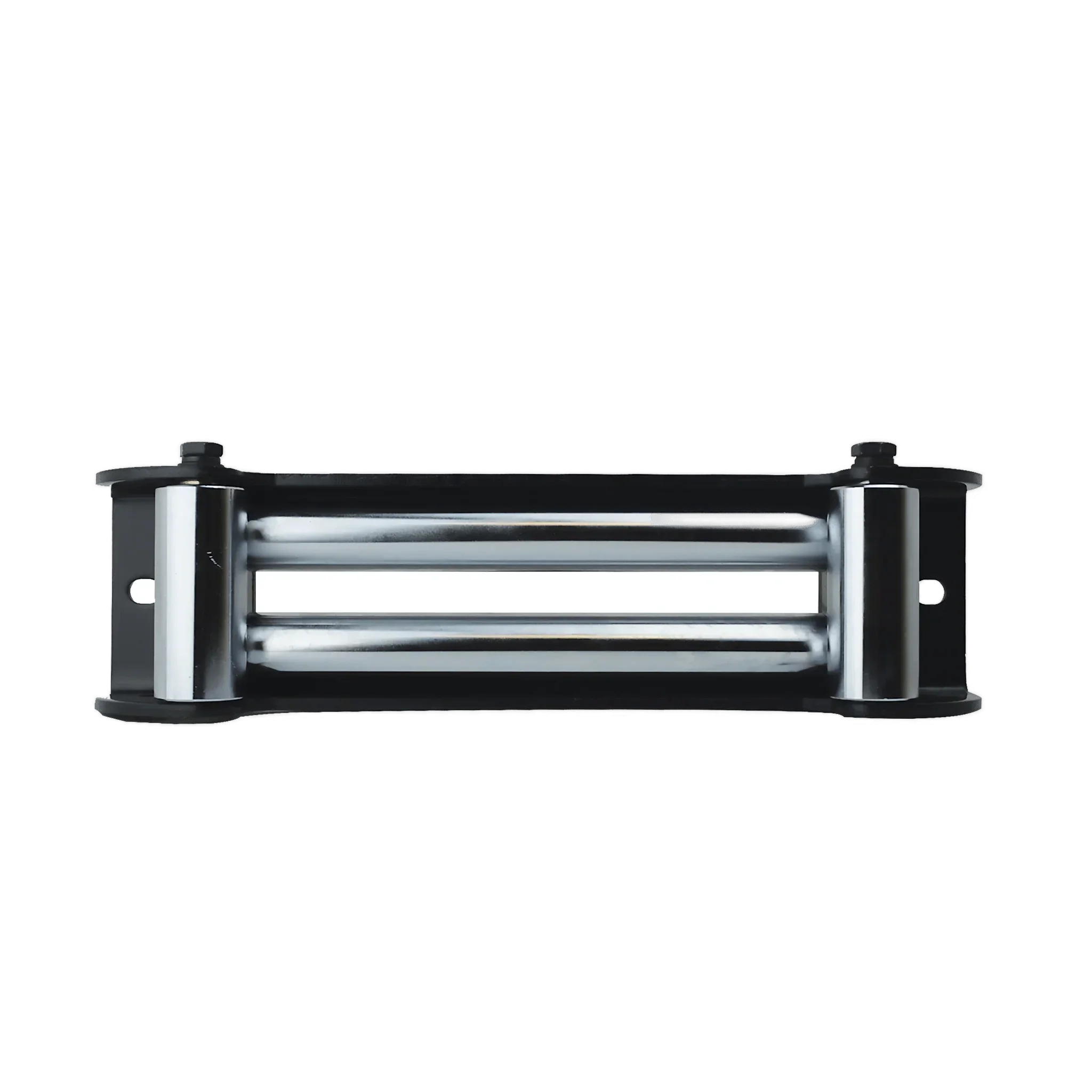 A PIERCE PSHV Winch Series Roller Fairlead in black and silver is shown from the front against a white background.