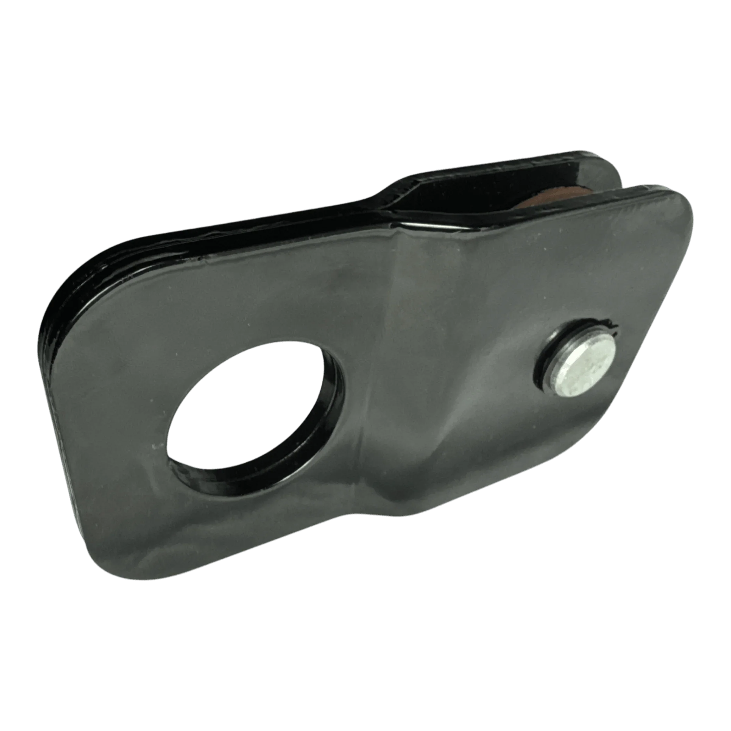 The PIERCE Snatch Block WLL 6,000 lbs features a black metal body with a circular hole and central bolt, shown isolated on a white background.