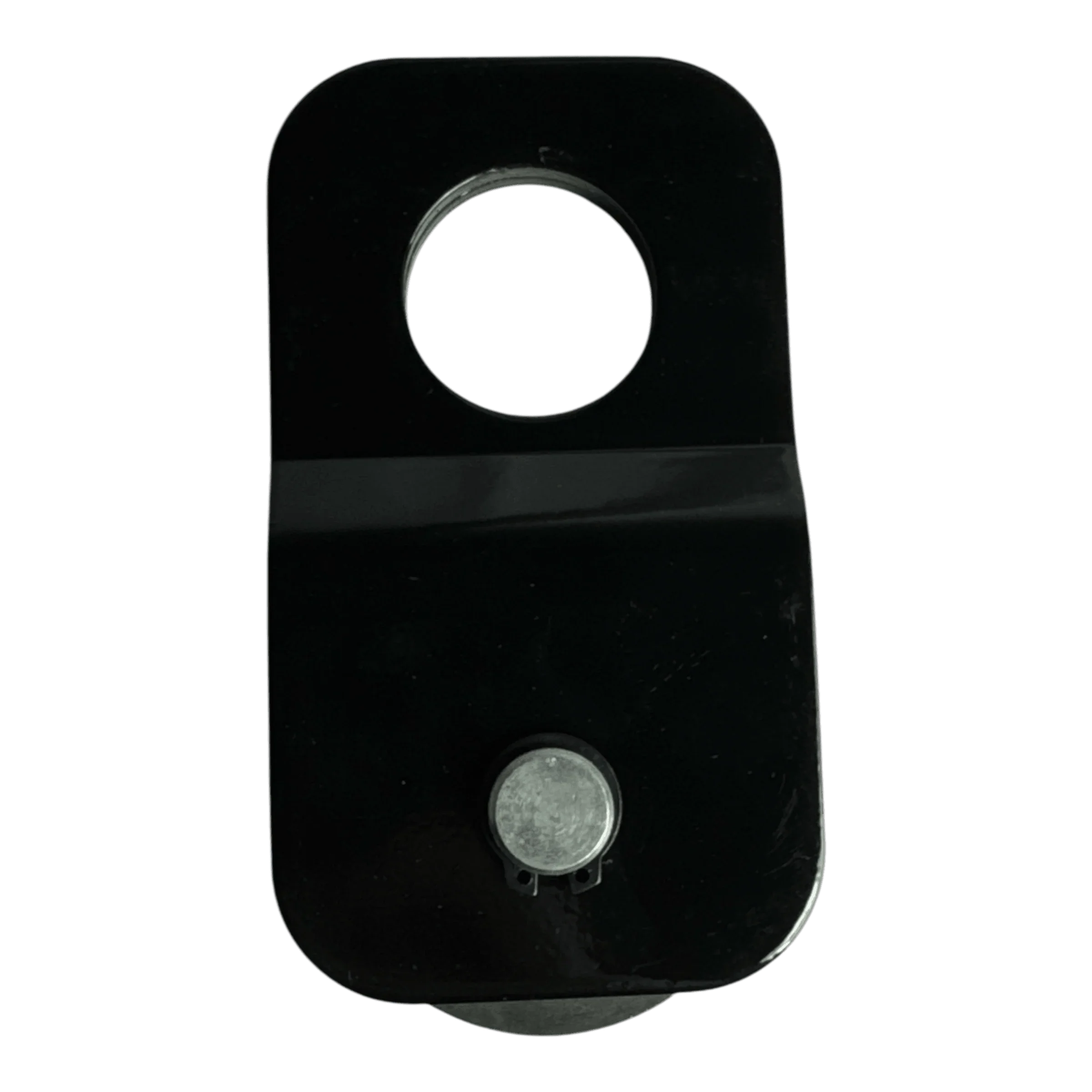 The PIERCE Snatch Block WLL 6,000 lbs is a black, rectangular metal plate with a large circular hole and bolt, designed to support winch pulling up to 6,000 lbs.