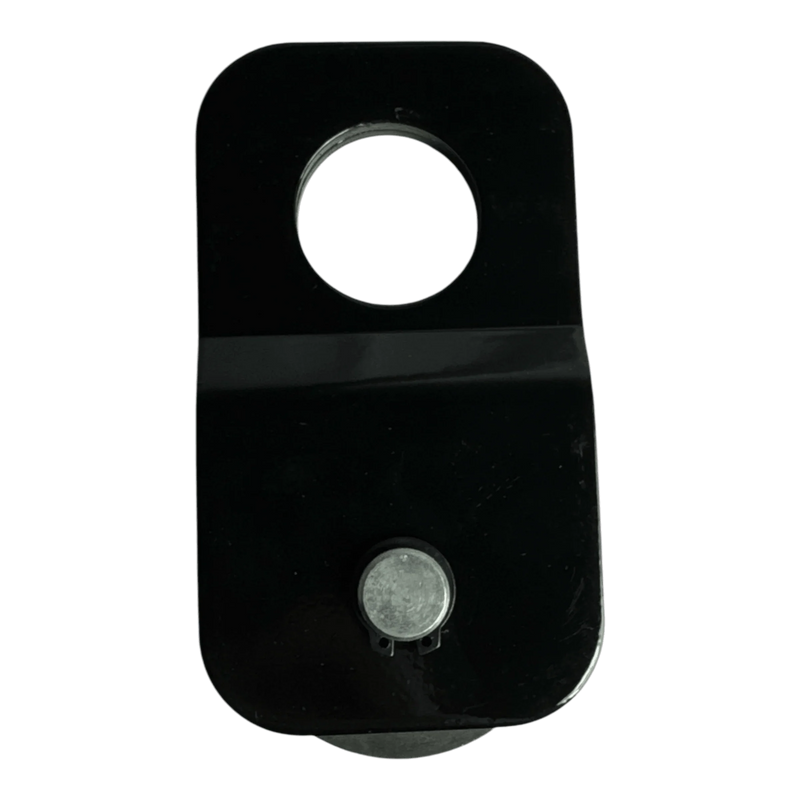 The PIERCE Snatch Block WLL 6,000 lbs is a black, rectangular metal plate with a large circular hole and bolt, designed to support winch pulling up to 6,000 lbs.