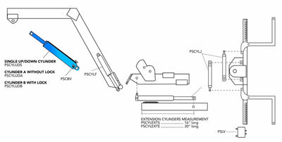 Up\Down Cylinder  | A of Double Series w/ no Lock - PIERCE 