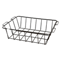 The PIERCE Coolers Basket 75 Quart is a black metal wire basket with handles on both sides, shown empty against a white background.