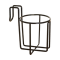 PIERCE Coolers 20 Quart Cup Holder in black metal, features a hook for surface attachment; displayed against a white background.