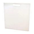 The PIERCE Coolers Cutting Board Divider for 20 Quart coolers is a square, white plastic board with a handle slot, shown standing upright on a white background.