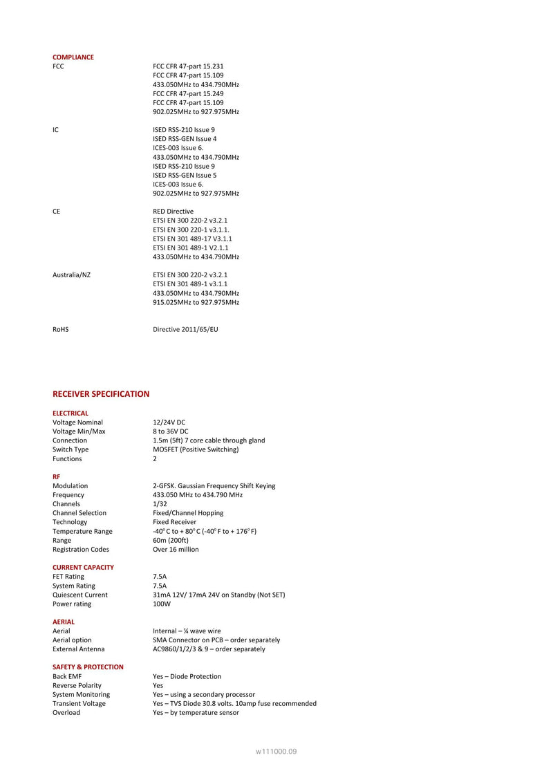 111000 - 2 Function with Standard Transmitter — Page 2