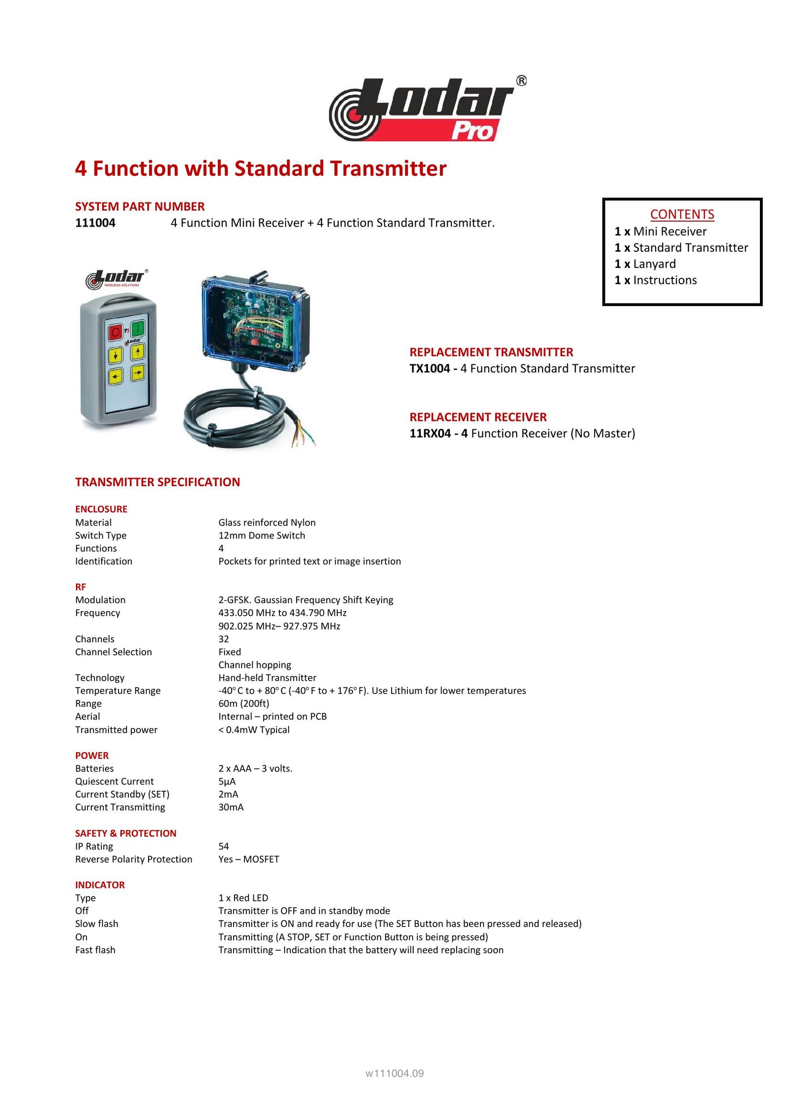 111004 - 4 Function with Standard Transmitter - Page 1