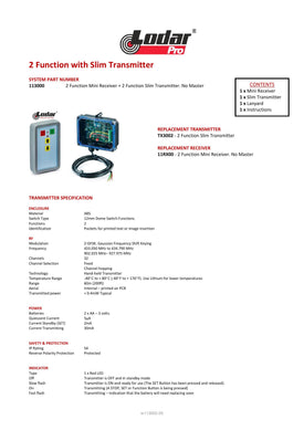 Thumbnail for 113000 - 2 Function with Slim Transmitter