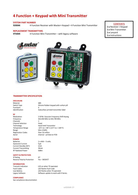 Thumbnail for 92004K - 4 Function + Keypad with Mini Transmitter