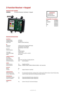 Thumbnail for 9200RXK - 2 Function Receiver + Keypad