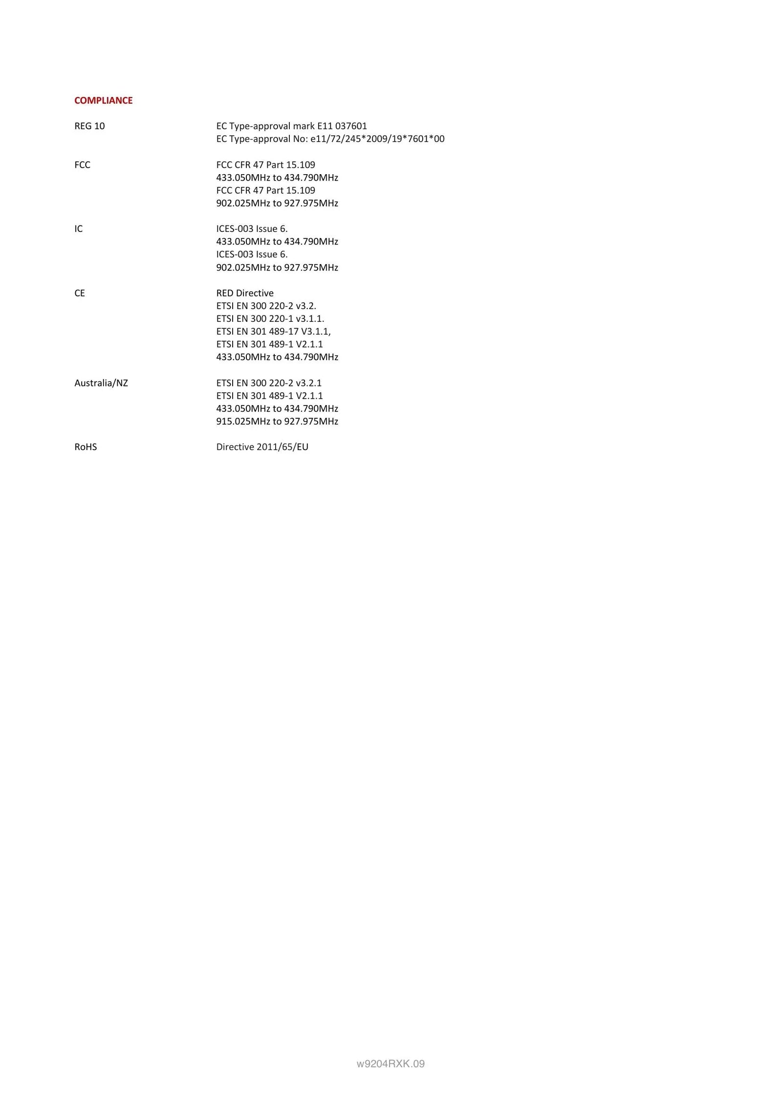 9204RXK Spec Sheet - Page 3