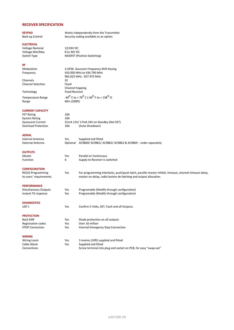 92106K - 6 Function + Keypad with Standard Transmitter — Page 2