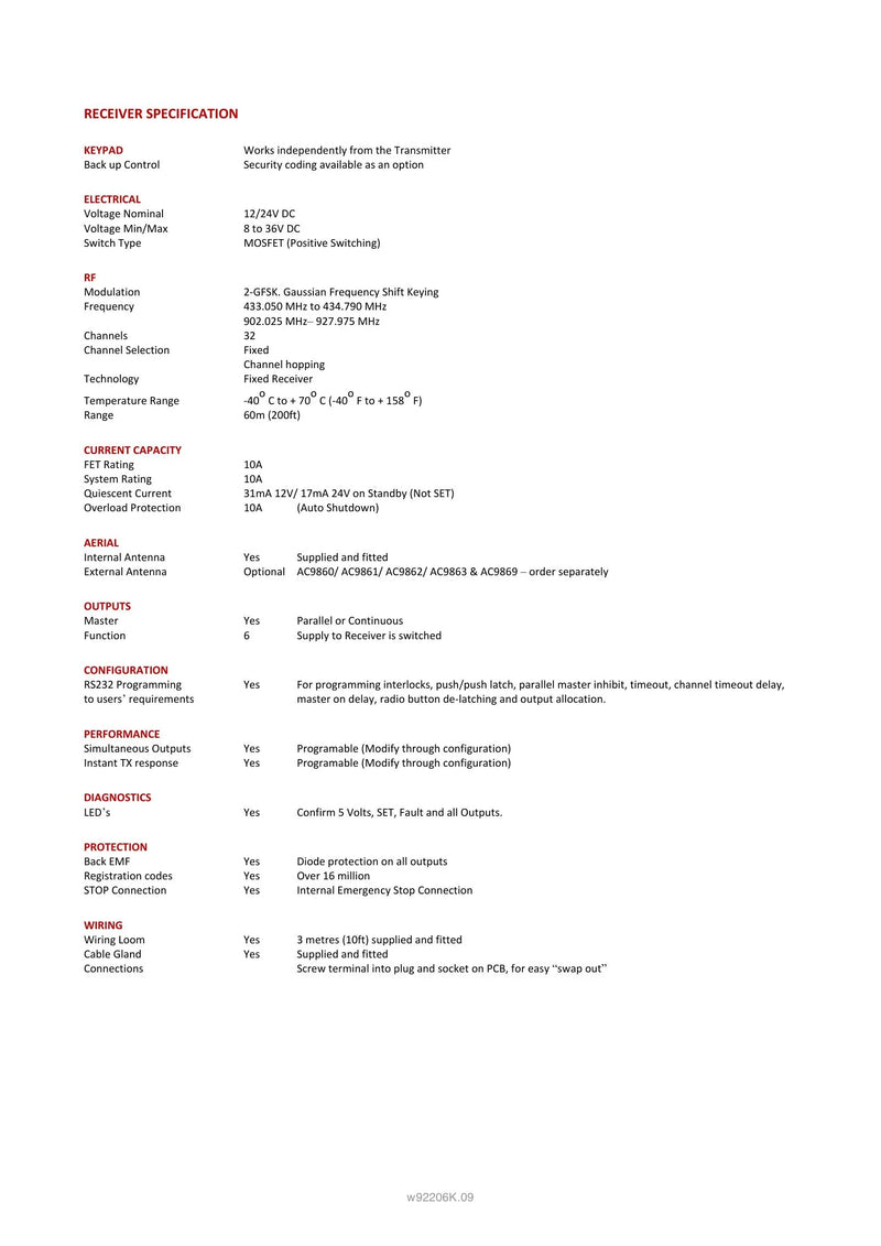 92206K - 6 Function with Keypad Standard Transmitter — Page 2