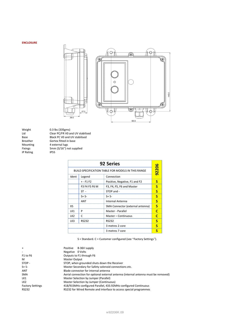 92206K - 6 Function with Keypad Standard Transmitter — Page 3
