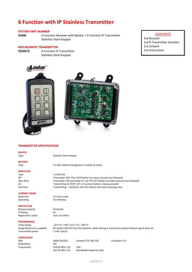 Thumbnail for 92S06 - 6 Function with IP Stainless Transmitter