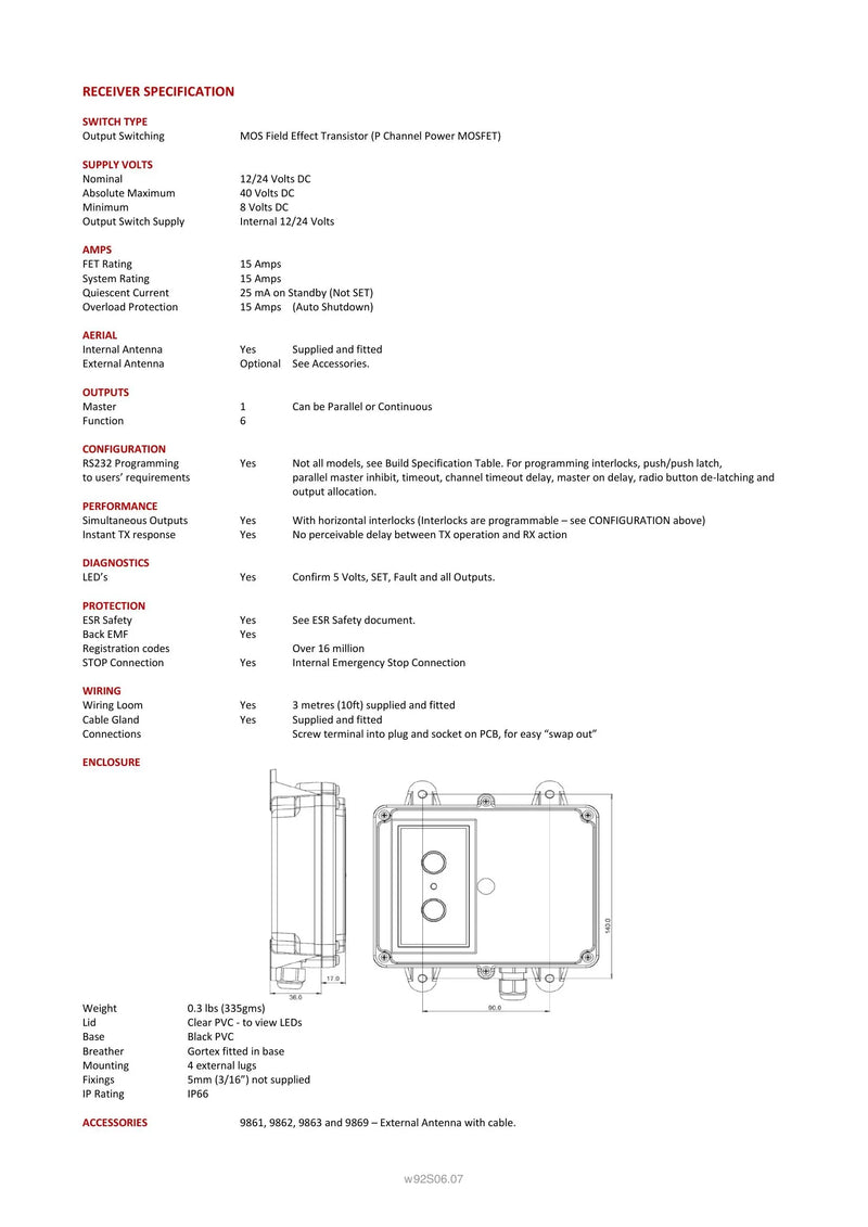 92S06 - 6 Function with IP Stainless Transmitter — Page 2