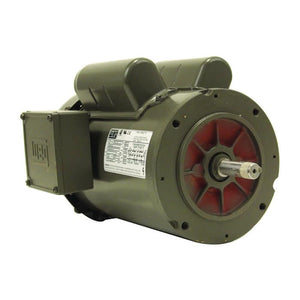 A 110V Green Electric Worm Gear Winch Motor, PIERCE brand, from the PS654-EK series features a red-shaft detail and is linked to a labeled junction box with a NEMA 56C mounting frame.
