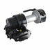 The PIERCE 12,500 lbs. 8" Drum Industrial Electric Winch features a black motor, silver drum, control handle, and attached cables, all set against a white background.