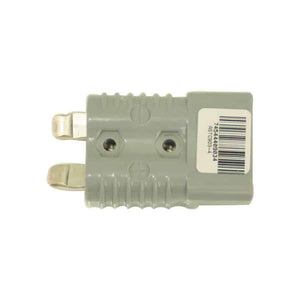 Gray electrical connector by PIERCE featuring metal terminals and a barcode, designed for easy integration with 4 Gauge Wire Connector.